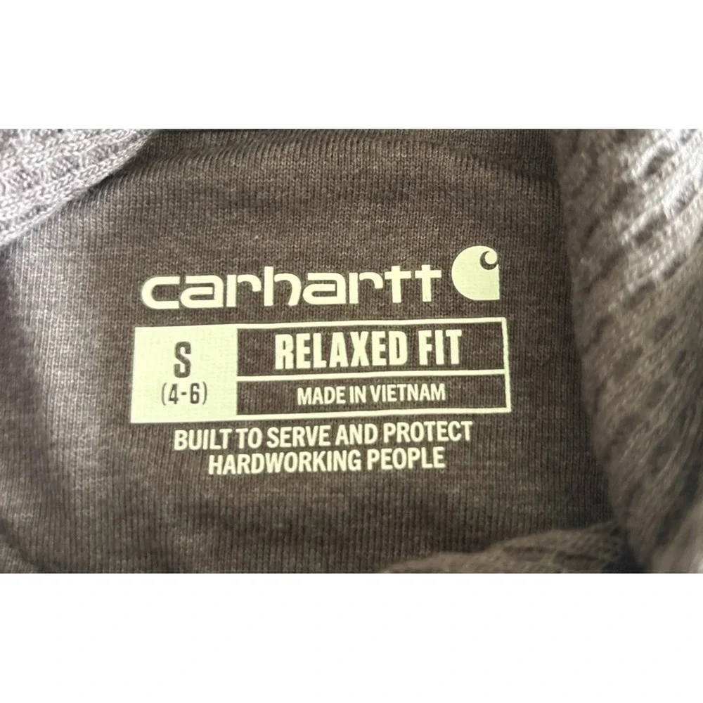 Carhartt Pullover Womens Small 4-6 Relaxed Fit Dusty Purple Waffle Long Sleeve